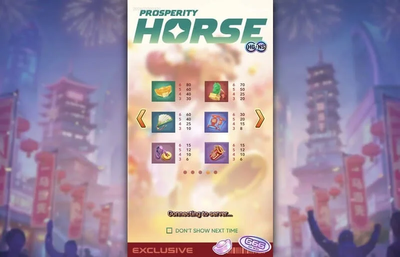 Prosperity Horse - tabela de pagamentos dos símbolos